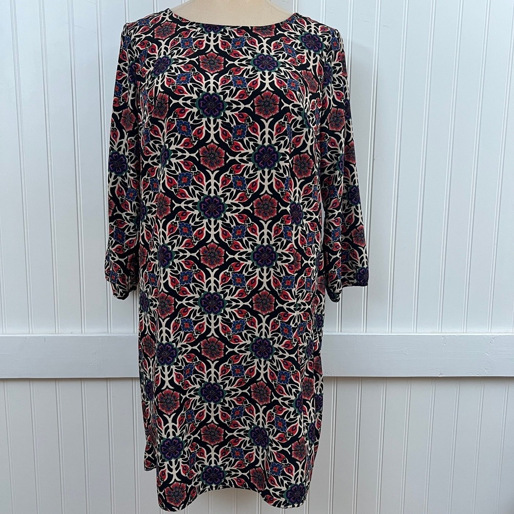 Old Navy Floral Print Long Sleeve Bohemian Whimsygoth Shift Dress Womens SP